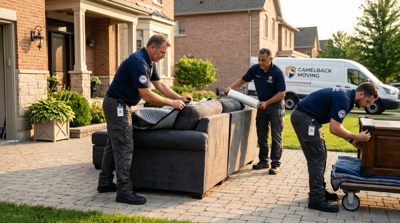 Large estate moving crew wrapping furniture in Tallassee, AL