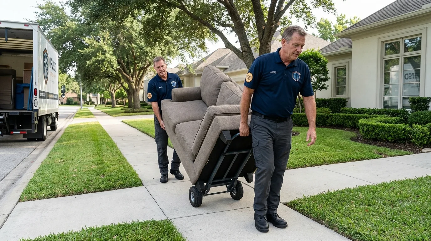 Local residential moving crew loading furniture in Tallassee, AL